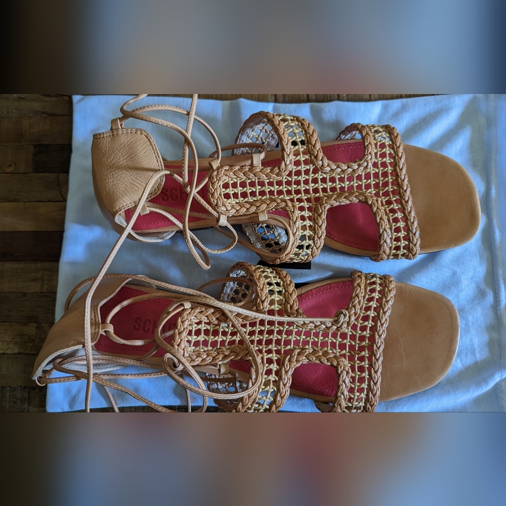 Schutz "Lolite" leather sandals.